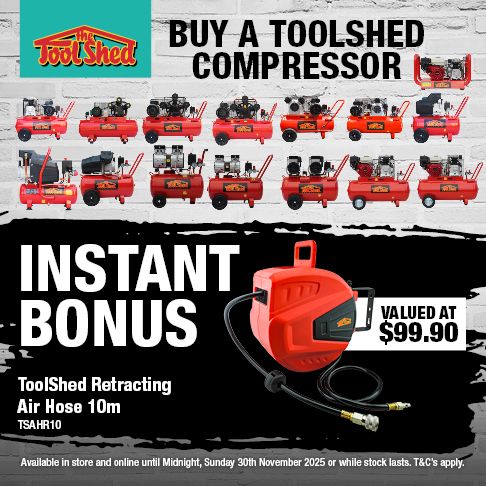 ToolShed Instant Bonus Air Hose with Compressors Nov 2025