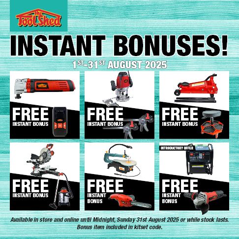 ToolShed Instant Bonuses August 2025