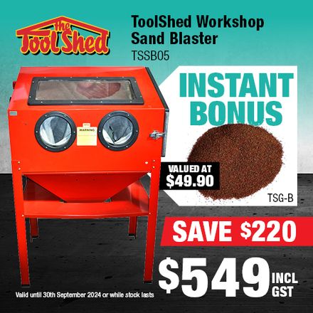 ToolShed Workshop Sand Blaster with Bonus Garnet Sept 2024