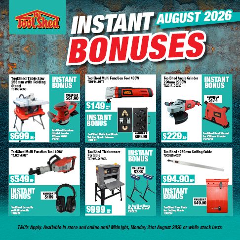 ToolShed Instant Bonus Offers August 2026