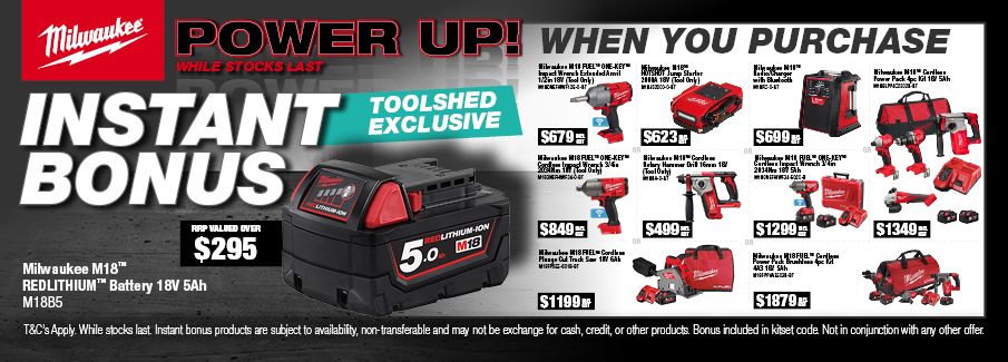 Milwaukee Instant Bonus Battery Deals 1 - 31 October 2026