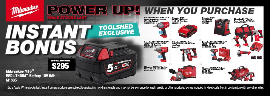 Milwaukee Instant Bonus Battery Deals 1 - 31 October 26