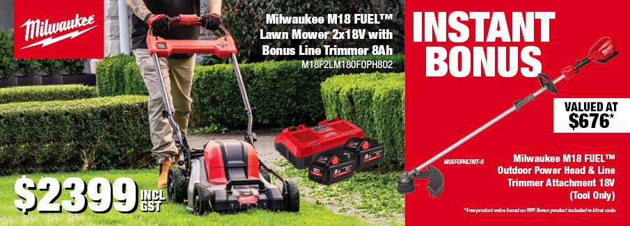 Milwaukee Lawn Mower Bonus Line Trimmer Oct 2024