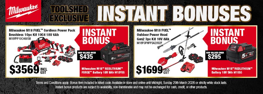 Milwaukee ToolShed Exclusive Instant Bonus Offers