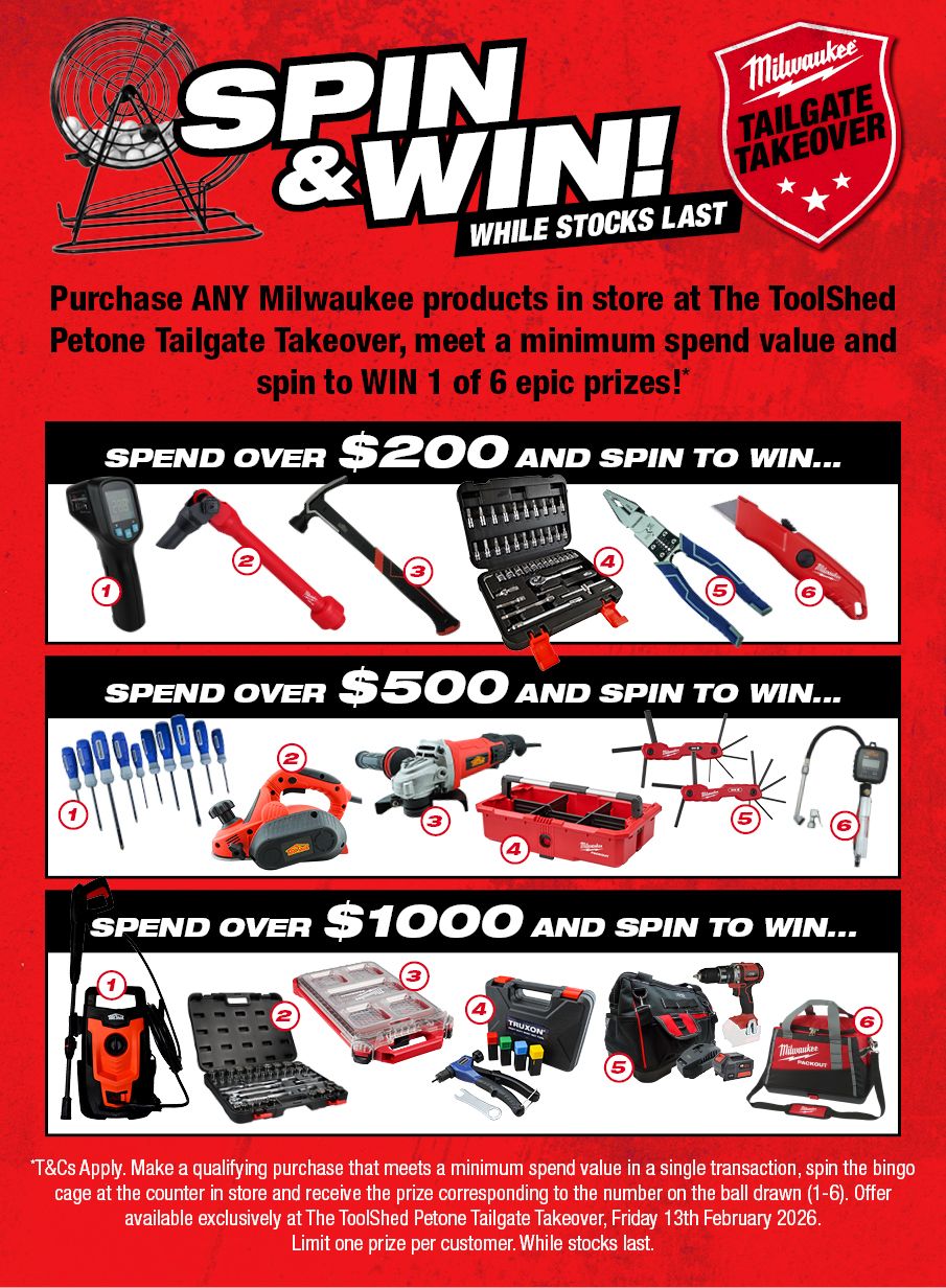 Milwaukee Petone Tailgate Takeover 2026 Spin and Win