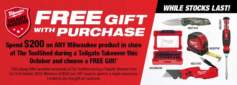 Milwaukee Tailgate Takeovers Oct 24 FREE Gift with Purchase