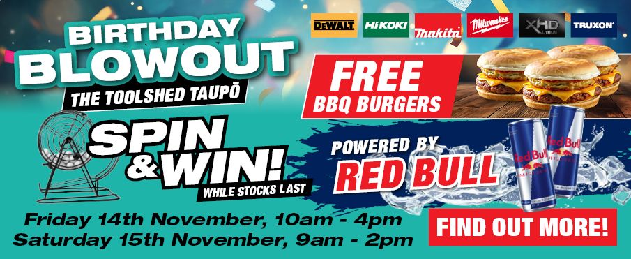 The ToolShed Taupo Birthday Blowout Nov 2025