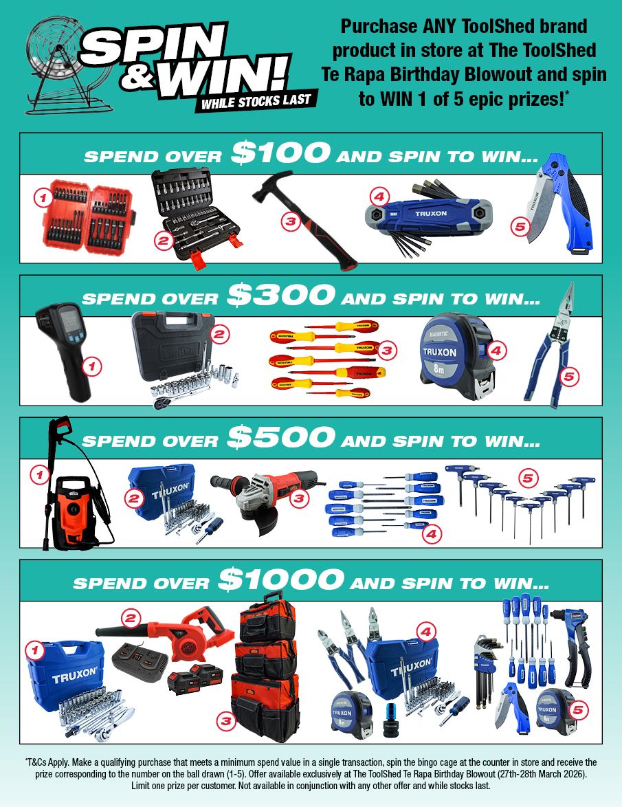 Spin & Win Birthday Blowout Te Rapa March 2026