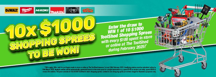 COMPETITION 10x $1000 ToolShed Shopping Spree Feb 2025