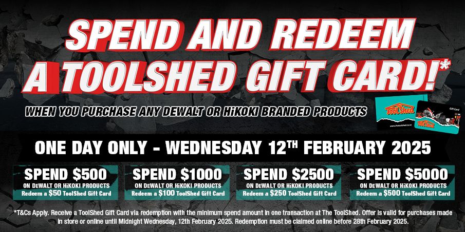 DEWALT and HiKOKI ODS Spend and Redeem TS Gift Cards - Feb 2025