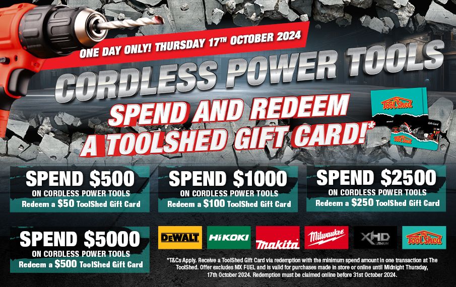 Cordless Power Tools Gift Card Redemption