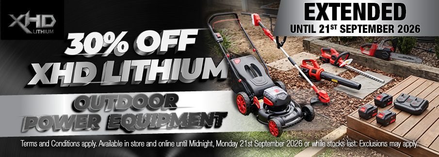 XHD Outdoor Power Equipment SALE EXTENDED until 21 Sep 2026