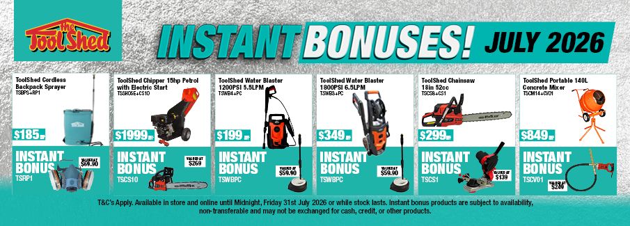 ToolShed Instant Bonus Offers July 26