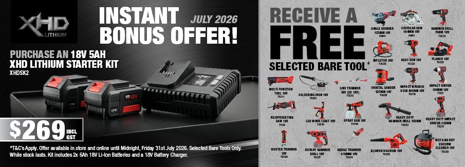 XHD Lithium Starter Kit FREE Bare Tool 1 - 31 July 2026