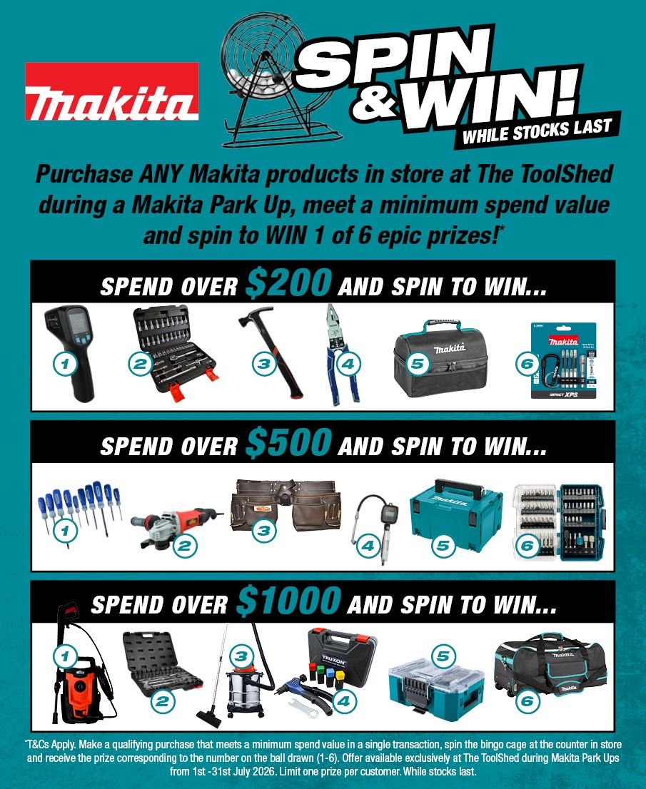 2026 July Promo Header - Makita Park Ups - (Spin and Win) - Prizes