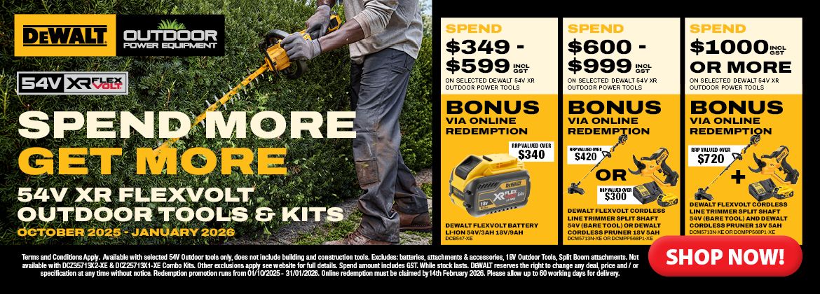 DEWALT Outdoor Spend More Get More Oct 2025 - Jan 2026