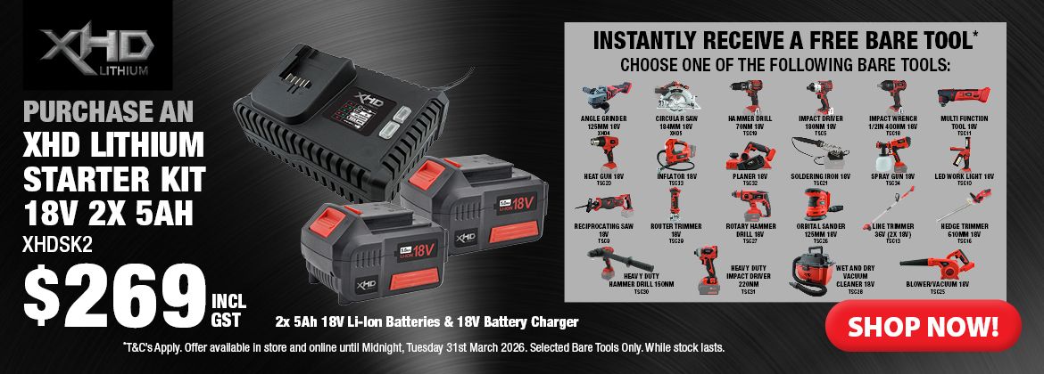 XHD Lithium Starter Kit FREE Bare Tool Instant Bonus 2 - 31 Mar 2026