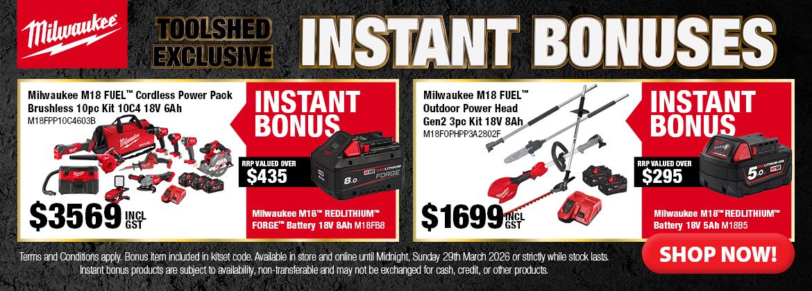 Milwaukee ToolShed Exclusive Instant Bonus Offers