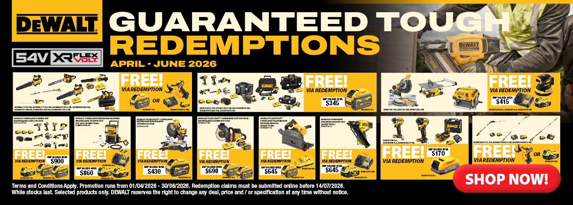 DEWALT GUARANTEED TOUGH Q2 Redemptions Apr-June 2026