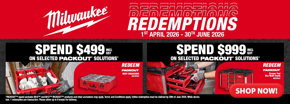 Milwaukee PACKOUT Spend and Redeem 1 Apr - 31 Jun 2026
