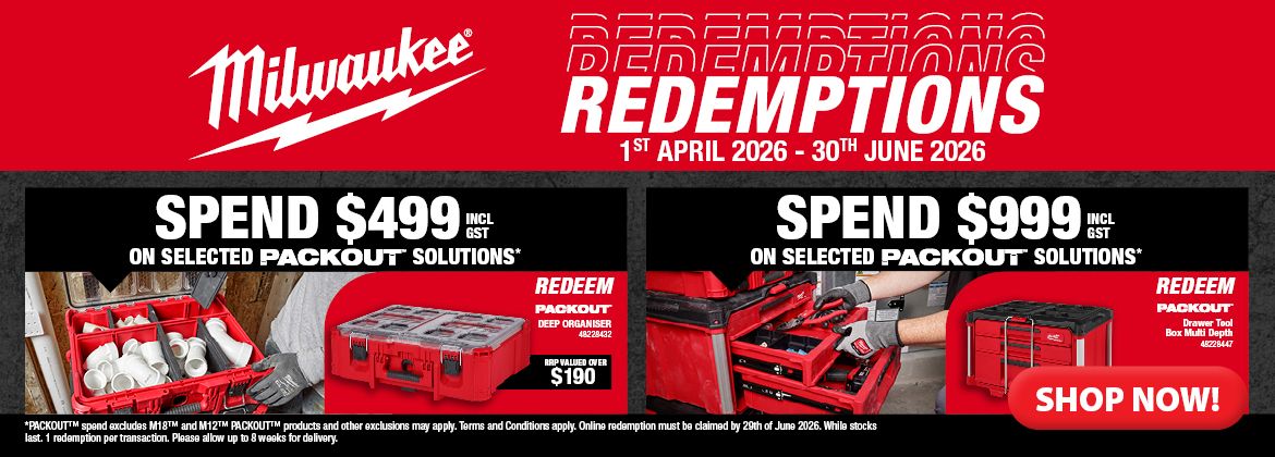 Milwaukee PACKOUT Spend and Redeem 1 Apr - 31 Jun 2026