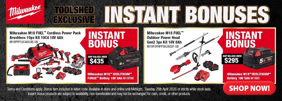Milwaukee TS Exclusive Instant Bonus 23 - 29 Apr 2026