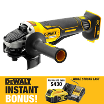 DEWALT Cordless Angle Grinder 125mm Paddle Switch 18V with Battery and Charger