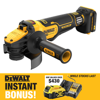 DEWALT Cordless Grinder 125mm Brushless Var Spd 18V - Bare Tool with Bonus