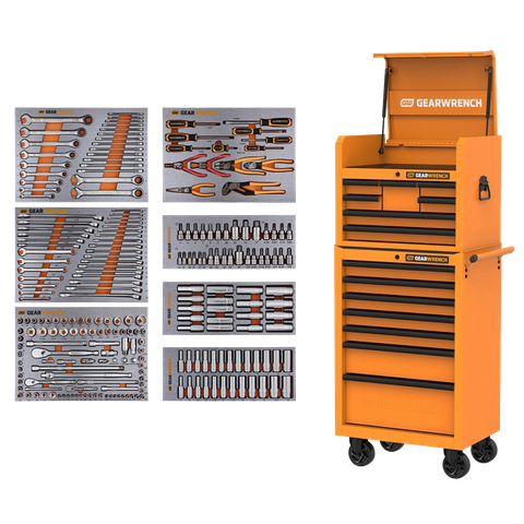 GEARWRENCH Combination Toolkit EVA for 234pc + Molten Orange Tool Chest Trolley