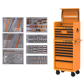 GEARWRENCH Combination Toolkit EVA for 234pc + Molten Orange Tool Chest Trolley