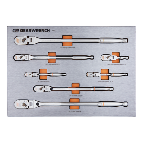 GEARWRENCH Flex Head Ratchet 1/4in, 1/2in & 3/8in Dr 7pc Set