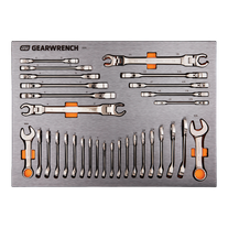 GEARWRENCH Stubby Flex Flare Nut Ratcheting Spanner SAE/Metric 31Pc in EVA Tray