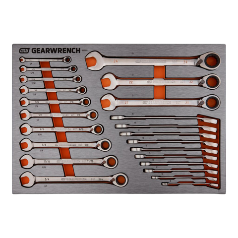 GEARWRENCH Ratcheting Spanner Set Metric & SAE 23pc in EVA Tray