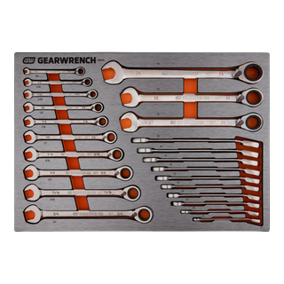 GEARWRENCH Ratcheting Spanner Set Metric & SAE 23pc in EVA Tray