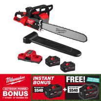 Milwaukee M18 FUEL Chainsaw Dual Battery 20in 18V with BONUS