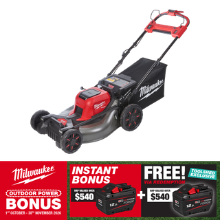 Milwaukee M18 FUEL Cordless Lawn Mower Self Propelled 533mm 2x18v with BONUS