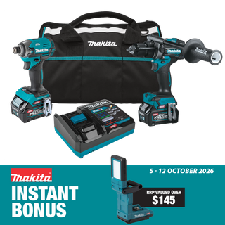 Makita XGT Cordless Hammer Drill & Impact Driver Brushless 40V 2.5Ah with Bonus