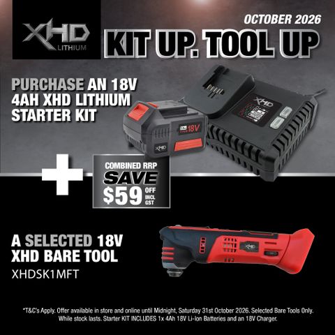 XHD LITHIUM Starter Kit 18V 4Ah with Multi Function Tool 18V