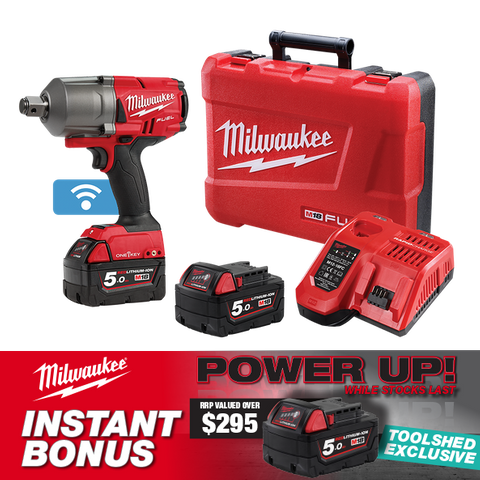 Milwaukee M18 FUEL ONE-KEY Cordless Impact Wrench 3/4in 18V 5Ah with BONUS