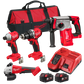 Milwaukee M18 Cordless Power Pack 4pc Kit 18V 5Ah with BONUS
