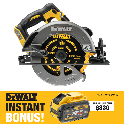 DEWALT FLEXVOLT Cordless Circular Saw Brushless 184mm 54V with Bonus Battery
