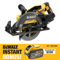 DEWALT FLEXVOLT Rear Handle Circular Saw 190mm BL 54V - Bare Tool with Bonus