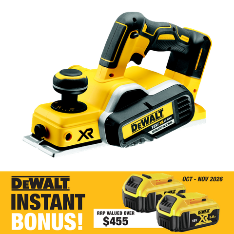 DEWALT Cordless Planer Brushless 18V with Bonus Batteries