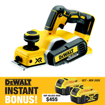 DEWALT Cordless Planer Brushless 18V with Bonus Batteries