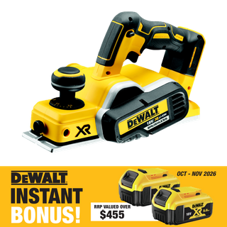 DEWALT Cordless Planer Brushless 18V with Bonus Batteries