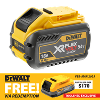 DeWalt Flexvolt Battery Li-Ion 54v/3Ah 18v/9Ah