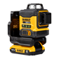 DEWALT Cross Line Laser 1080deg (3x 360) Green Beam Compact 18v 2Ah with Bonus