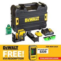 DeWalt Cross Line Laser with Plumb Green Beam