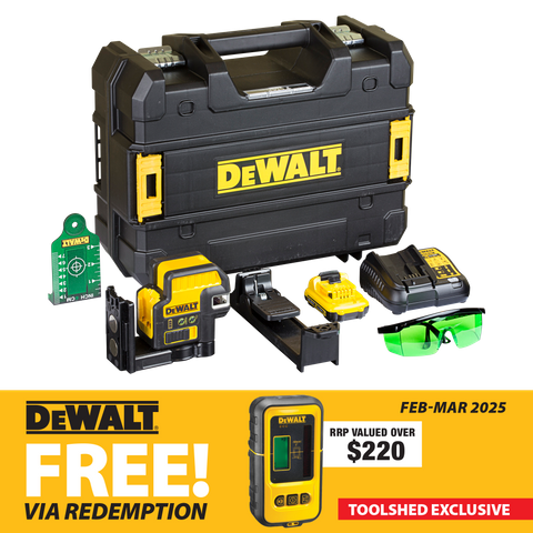 DeWalt Cross Line Laser with Plumb Green Beam