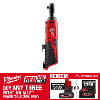 Milwaukee M12 Cordless Ratchet 3/8in 12v - Bare Tool